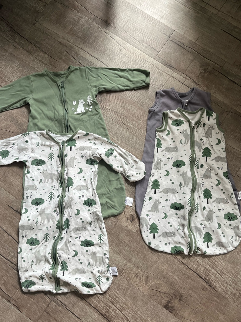 5 pack Green Woodland Baby Sleep Sacks - Zippered Swaddle Sleep Bags - Picture 1 of 1
